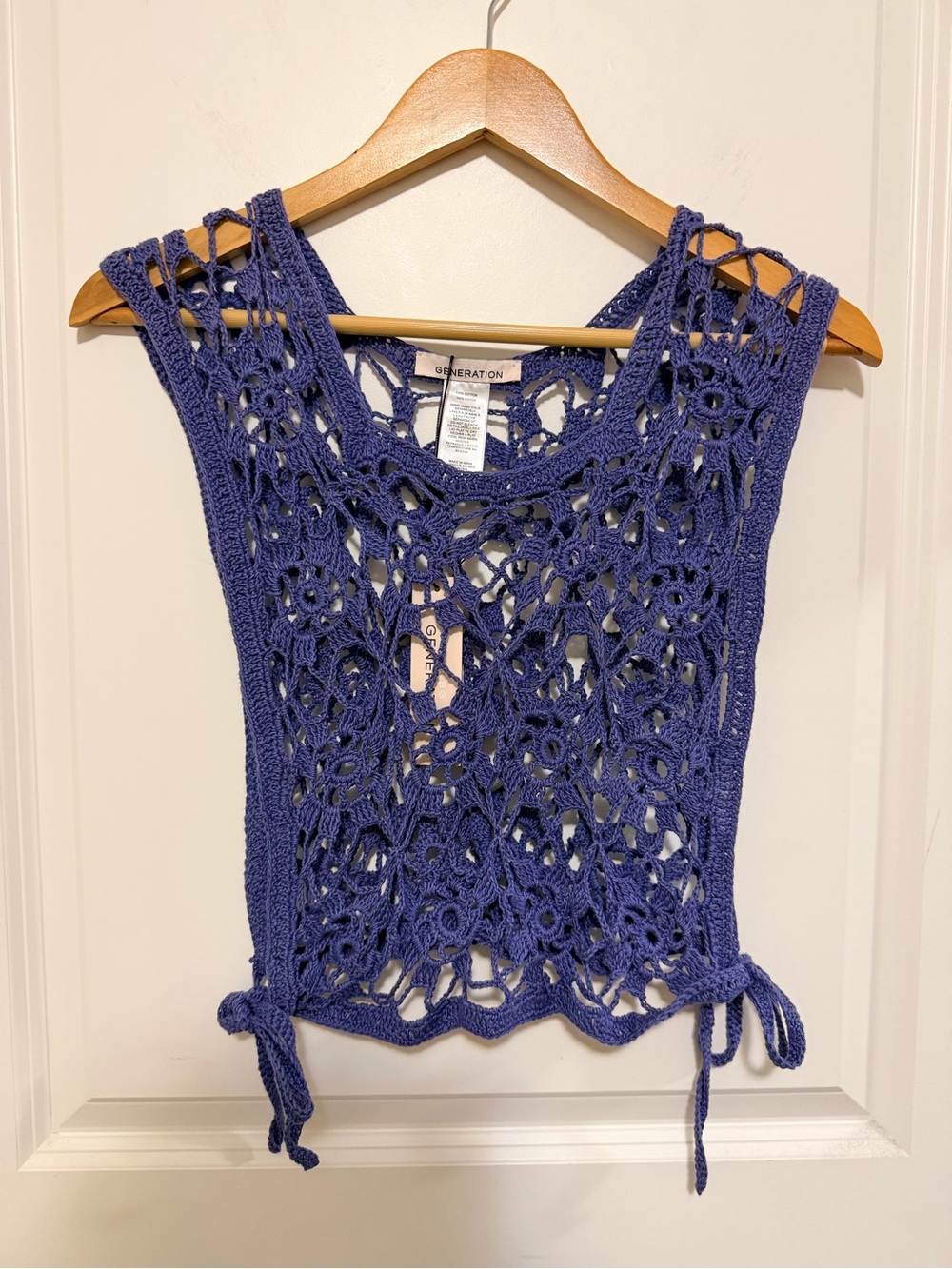 BCBG Generation Love Blue Crochet Floral Top – NWT